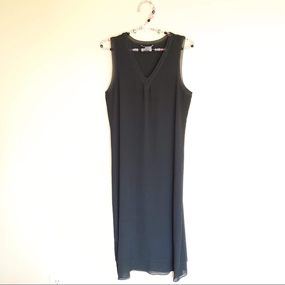 Vince Dresses & Skirts - Vince black sheer sleeveless silk dress size small
